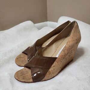 Diane Von Furstenberg Heels Cork Wedge Shoes Women's Size 9.In good cond…